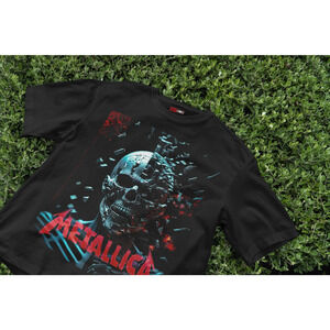 Band rock T-shirt | Metallica Band Tee Red and White Skull Design | Rock Music